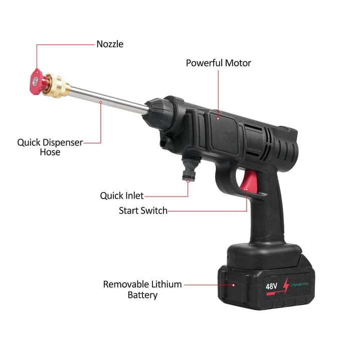 Draagbare thuis hogedrukreiniger 21V lithiumbatterij Draadloze autowasmachine Krachtige auto AU Plug & 2 Battery
