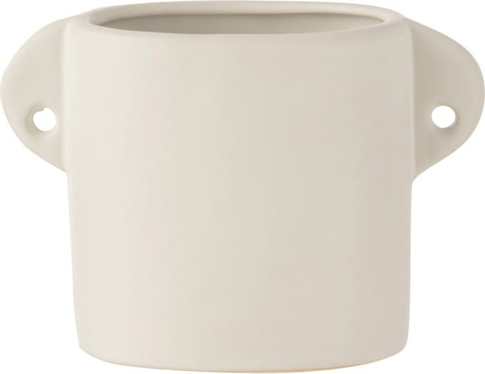 J-Line bloempot Renaissance - keramiek - wit - 2 stuks - Ø 8.5 cm