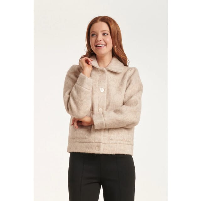 Smashed Lemon 24548 beige korte jas met grote zakken |