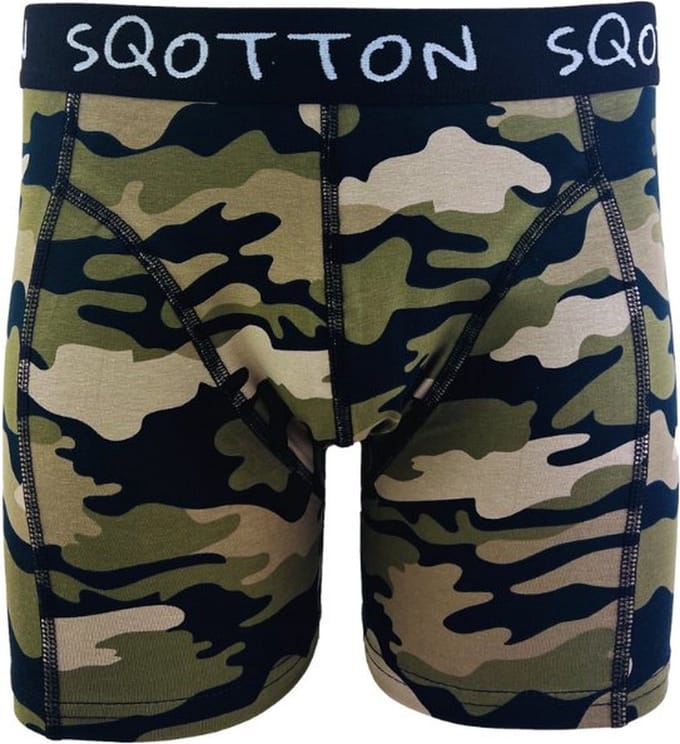 Boxershort - SQOTTON® - Camouflage - Groen - Maat M