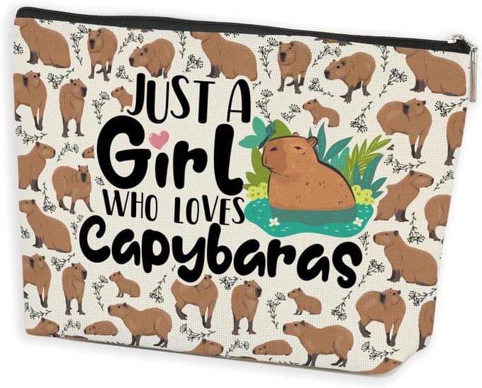 Capybara Toilettas, waterdicht, polyester, make-uptas met ritssluiting, make-uptassen voor reizen, draagbare - ShopVlot