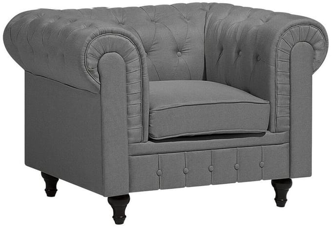 CHESTERFIELD L - Chesterfield fauteuil - Lichtgrijs - Polyester
