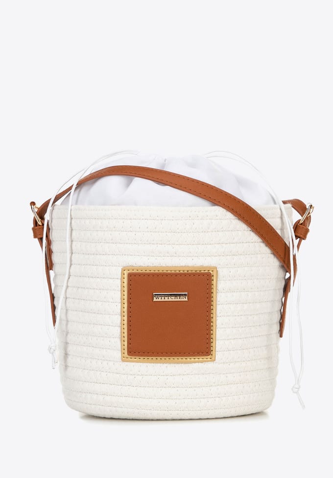 Wittchen - Dames Rieten Tas - Klein - Off-White - Verstelbare Schouderband