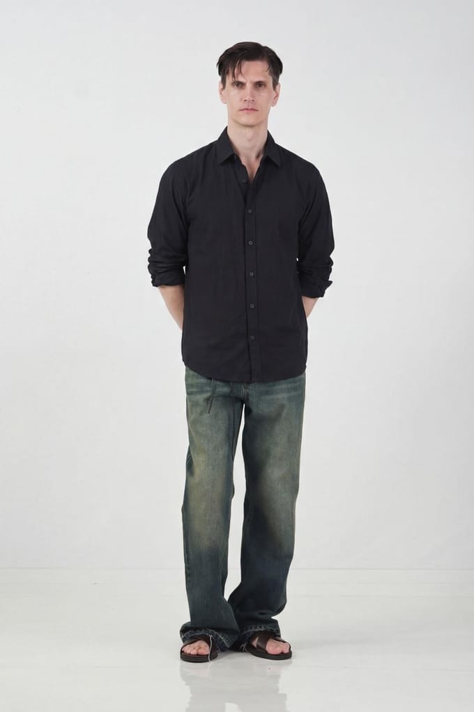 Overmaatse Lange Mouw Knopshirt