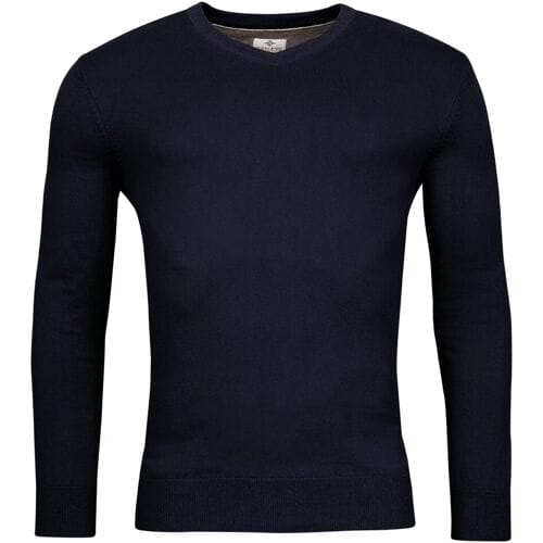 Baileys Trui V-Neck Cotton Cashmere Single Knit Navy / male