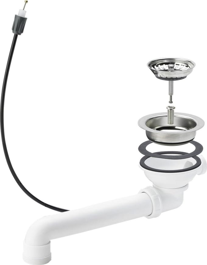 Afvoerklep Set - Waterafvoer Klep - Leiding Onderhoud - Kunststof Constructie - 1-1/2 inch - Wit