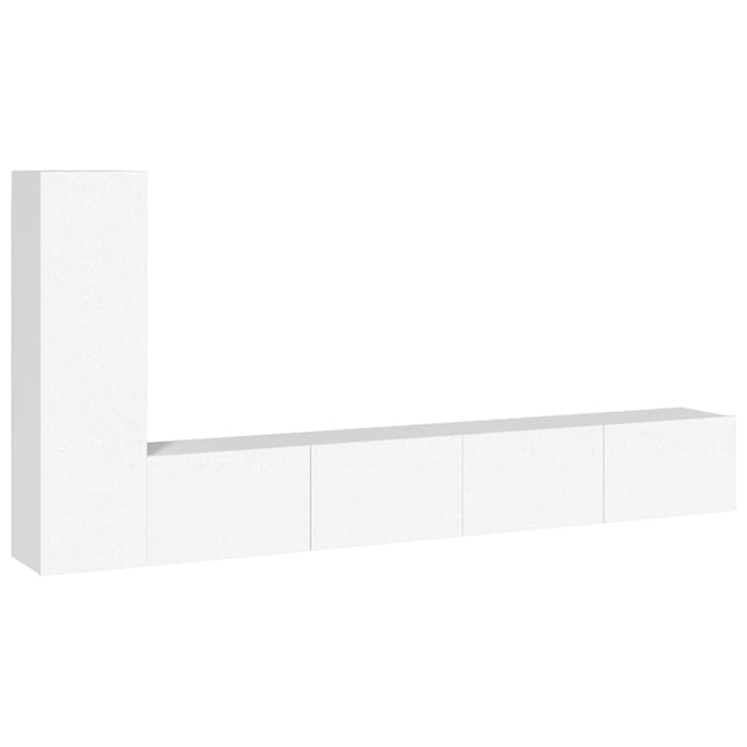 vidaXL - 3-delige - Tv-meubelset - bewerkt - hout - wit