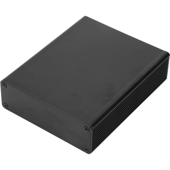 Zwarte aluminium printplaat instrumentkast behuizing elektronische projectbehuizing