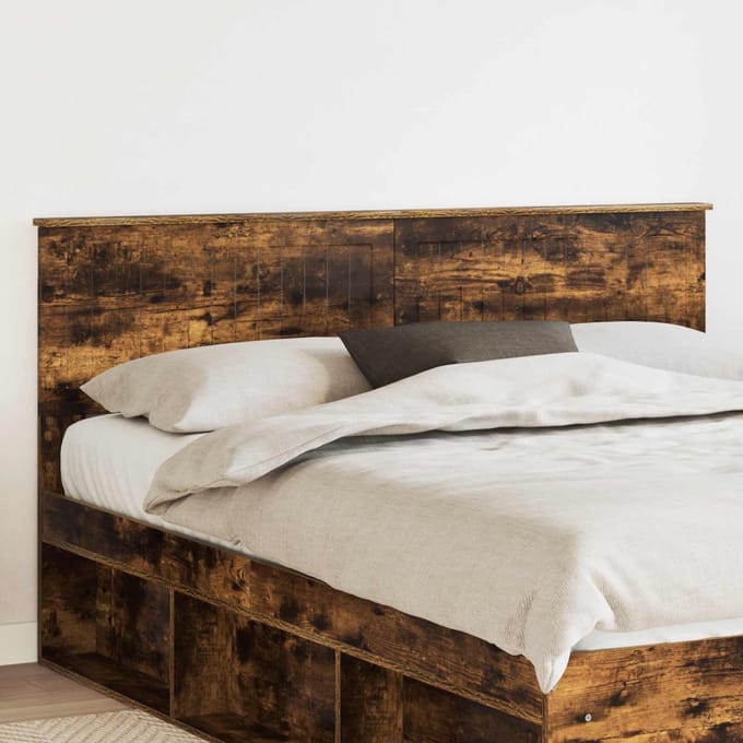 vidaXL Hoofdbord Gerookt eiken Bewerkt hout
