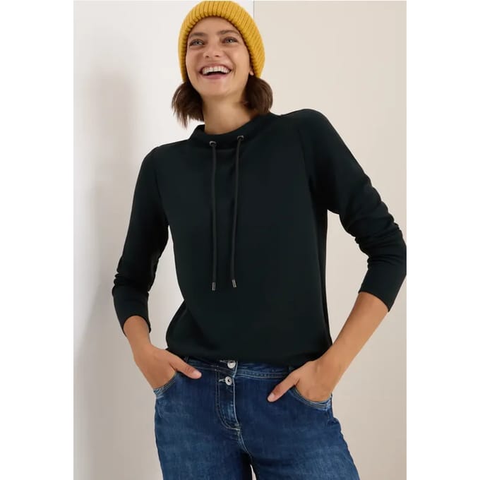 Shirt met trechtervormige hals
