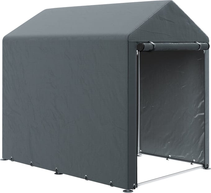 Outsunny garage tent - gegalvaniseerd staal - PE-doek - donkergrijs