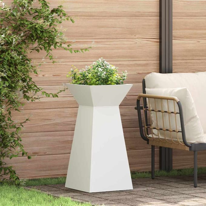 vidaXL - Pilarenbak - 2 - st - Wit - 35 - x - 35 - x - 73 - cm - Koudgewalst - staal