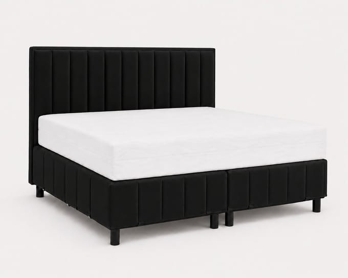 Opberg Boxspring Aurelia - 90x200 Compleet - Zwart - Luxe Living Home