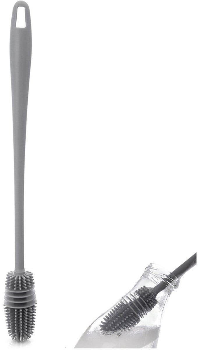 Orion - Flessenborstel - 32,5 cm - Siliconen - Grijs