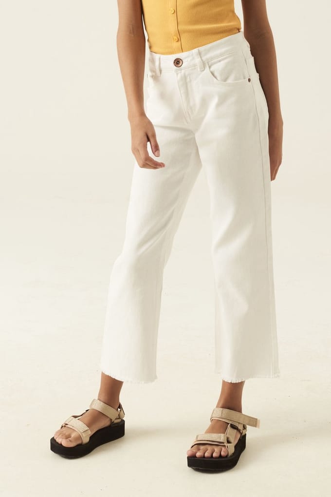 GARCIA O22732 Meisjes Wide Fit Jeans Wit - Maat 134