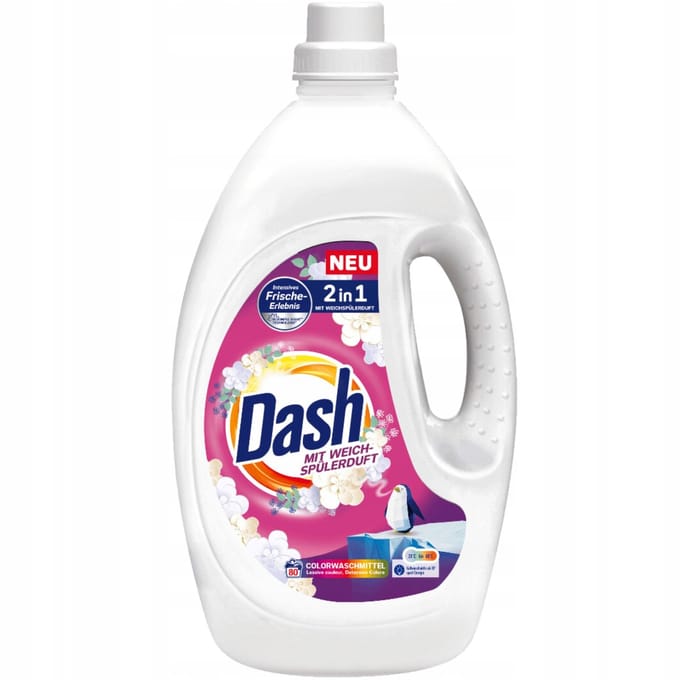 Dash - Vloeibaar Wasmiddel - Kleur 2-in-1 - 80 Wasbeurten - 3,6L