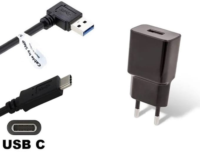 OneOne 2A lader + 0,9m sterke haakse USB C kabel. Universele oplader adapter past op Kobo (Rakuten) eReader Elipsa, Elipsa 2E, Sage, Libra 2, Libra Colour, Clara 2E, Clara Colour, Clara BW - Kindle (Amazon) Scribe