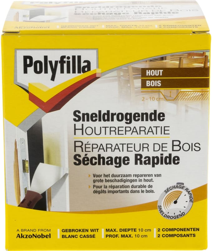 Polyfilla - Sneldrogende Houtreparatie - Wit - 500 G