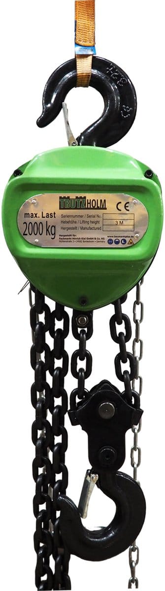 TRUTZHOLM Kettingtakel Driehoek 2t - Heavy Duty Katrolblok met 3m Hefhoogte - Dubbele Rem HSC Takel Handtakel Heftechniek