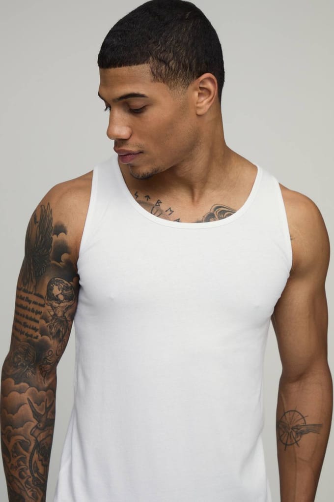Essential Muscle Fit Vest | White | Size Small