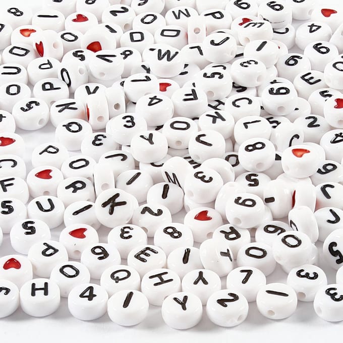 Creativ Company Plastic Letterkralen 7 mm Wit 200gr