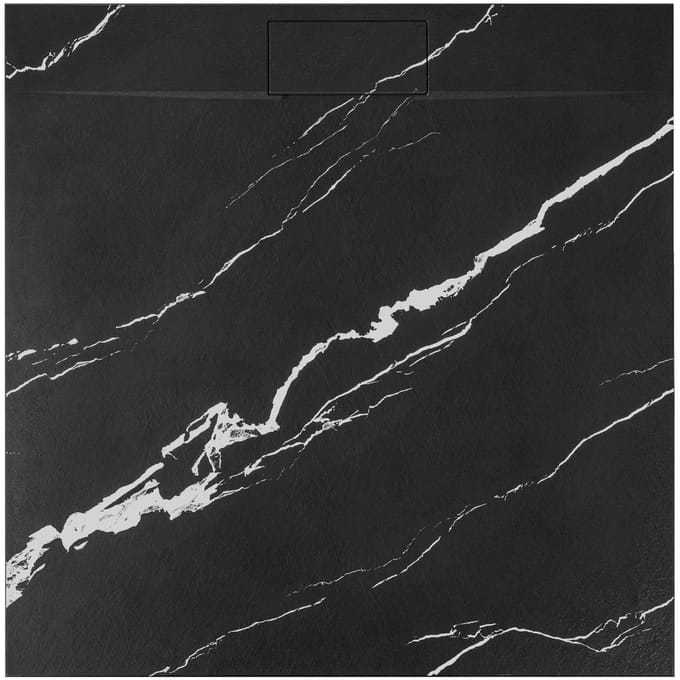 Rea Bazalt Douchebak Zwart 90x90cm