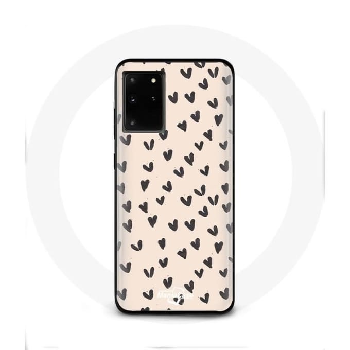 Hoesje voor Samsung Galaxy S11 Plus Abstracte zwarte harten textuur achtergrond