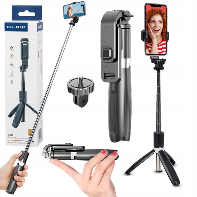 Selfie Stick-statief met Bluetooth-afstandsbediening - Zwart