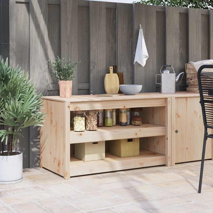 vidaXL - Keuken - Kast - MEPPEL - Bruin - Eiken - 106 - x - 55 - x - 64 - cm