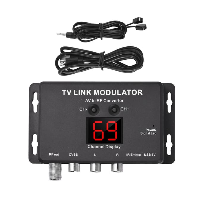 Modulateur TV LINK TM80, convertisseur AV vers RF noir