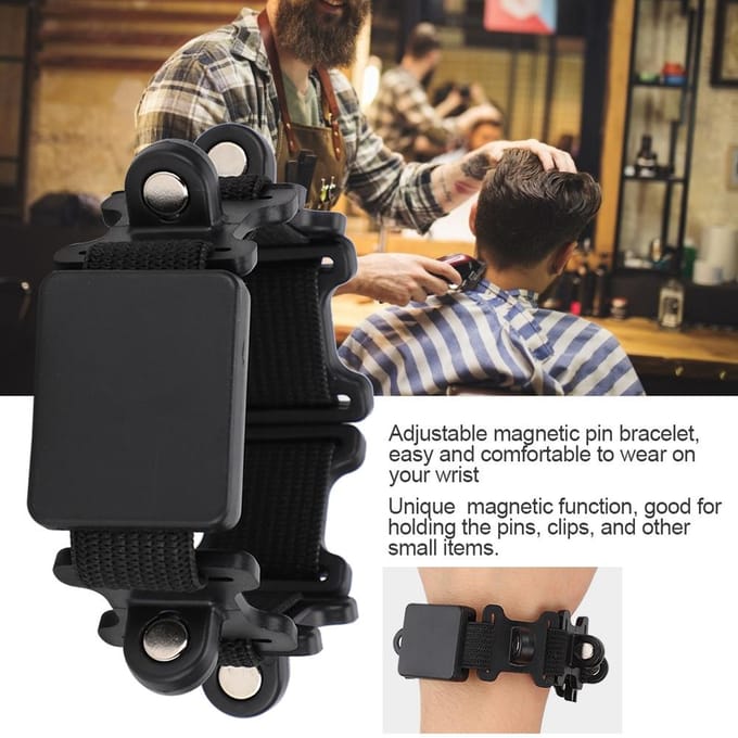 Magnetische Clip& Speld Armband Kappers Styling Salon Barbershop Gereedschap black