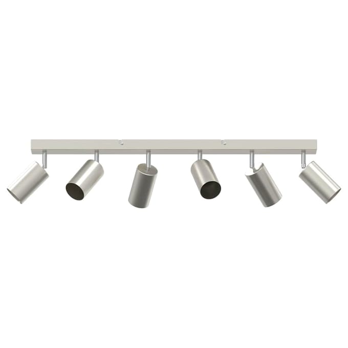 vidaXL Plafondspot met schijnwerpers Nikkel 73 x 6 x 16 cm Metaal