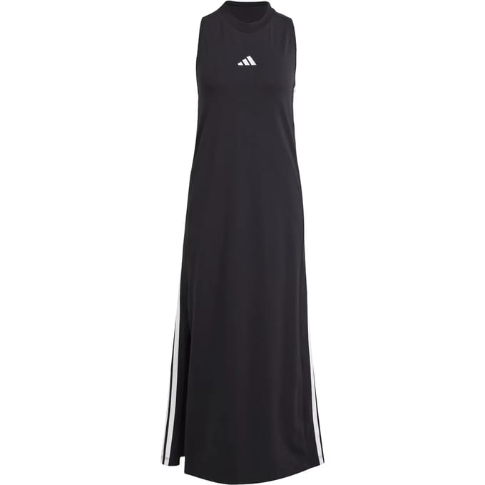 Adidas Sportswear Essentials 3-Stripes Lange Racerback Jurk - Dames - Zwart