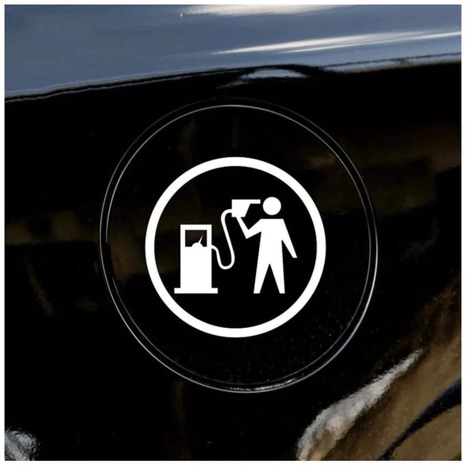 Dailygoods- Tankdekselsticker Grappig - Auto Sticker voor Auto