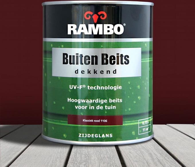 Rambo Buiten Beits Dekkend - 0,75 liter - Klassiekrood