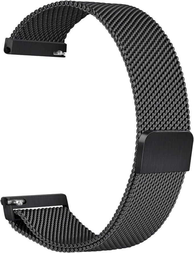 Milanese RVS Bandje - Geschikt voor Amazfit Active 2 Round / Active 2 Square / T-rex 3 Pro 44mm - Zwart