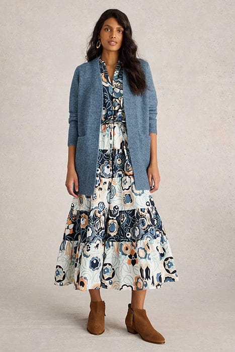 White Stuff Erin Longline Cardi Mid Blue Taglia: XL | Cardigan Outlet | Donna | Blu