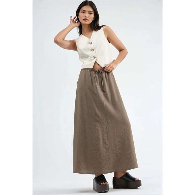 Hoge Taille A-Lijn Maxi Rok