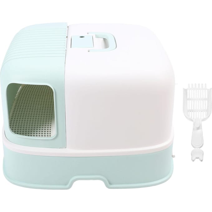 Bac à litière pour chat anti-éclaboussures résistant aux odeurs look élégant bac à litière fermé pour chat toilette pour chat pour white