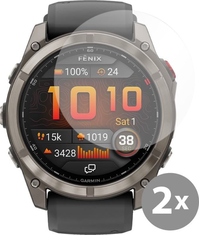 Cazy screenprotector geschikt voor Garmin Fenix 8 / 8 Pro (47mm) - 2 stuks