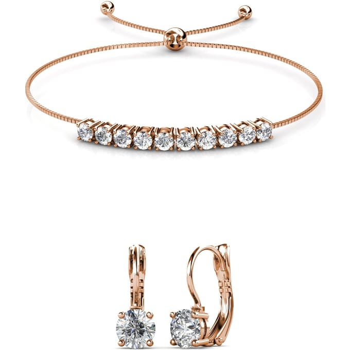 Ronde Crystal Mia-sets - Roségoud en kristal