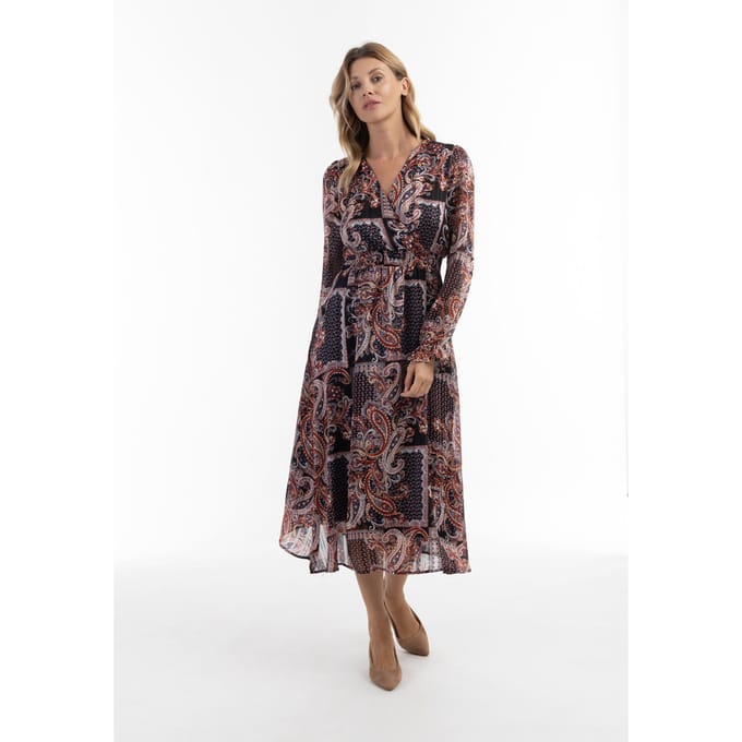 usha Maxi-jurk met paisleyprint nowles