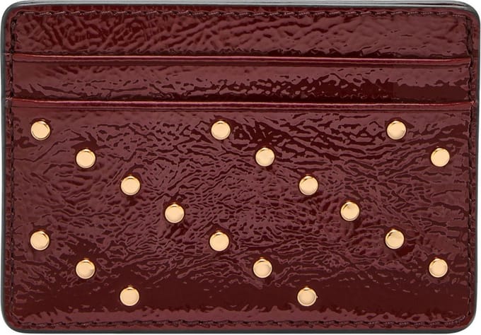 FOSSIL Kaarthouder Steven Card Case Red Mahogany Wijnrood