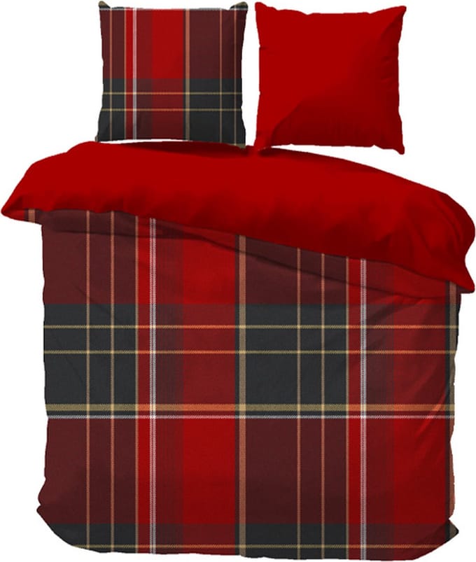 iSleep Dekbedovertrek Mike - Litsjumeaux - 240x200/220 cm - Rood