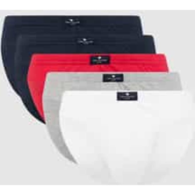 Tom Tailor - Katoenen slips in een set van 5 - Maat S/4 - navy-white-red