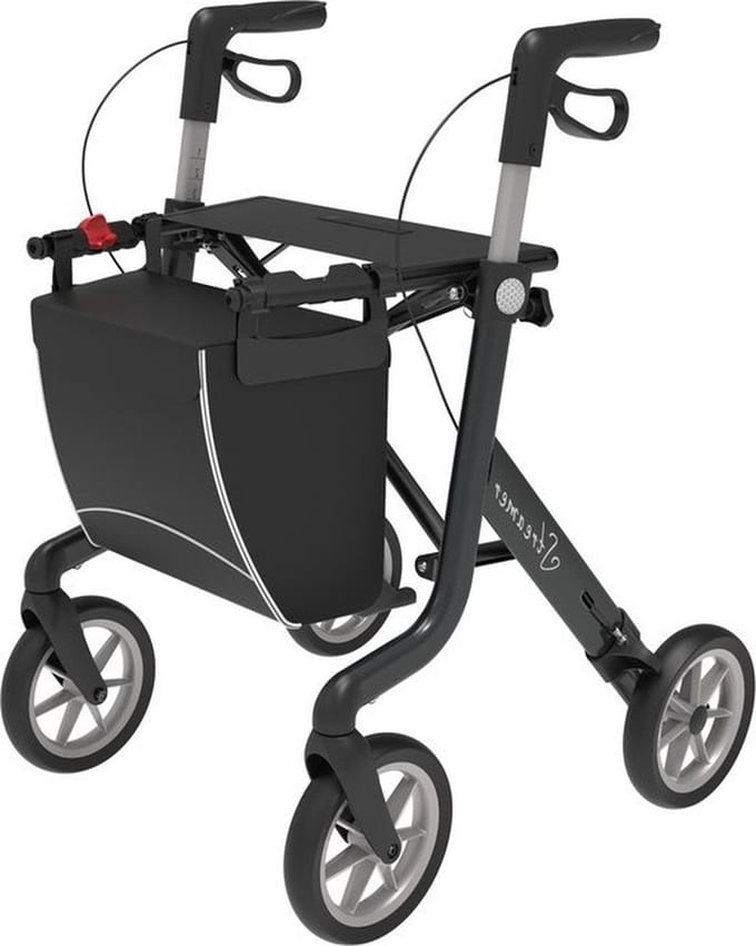 Rehasense Streamer Ultra Lichtgewicht rollator Large Zwart