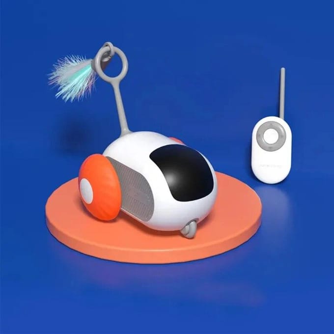 Jouet de voiture interactif pour chat, télécommande, jouet de chasse, voiture intelligente, jouet interactif pour chat, fournitures pour animaux de compagnie orange