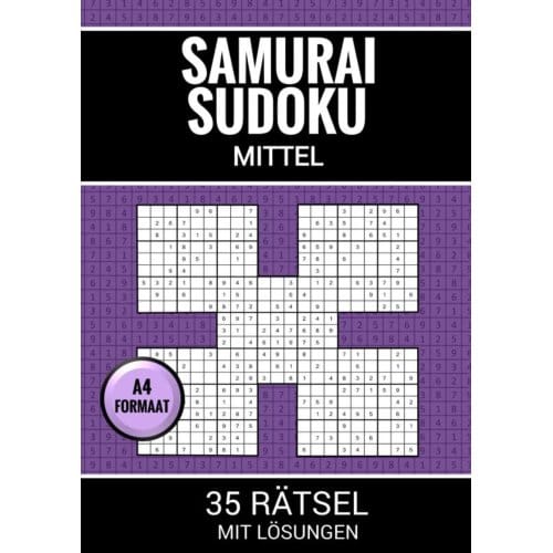 Samurai Sudoku Mittel - 35 Rätsel Mit Lösungen - Sudoku Puzzlebücher