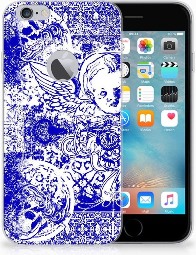 Silicone Back Case Apple iPhone 6 Plus | 6s Plus Angel Skull Blauw