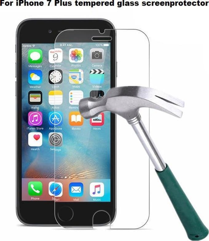 geschikt voor iPhone 7 Plus tempered Glass screenprotector ECHT GEHARD GLAS bescherming